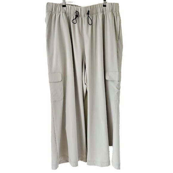 LIVI for Lane Bryant Pants Womens 18/20 Lime Green Wide Leg Drawstring Waist - Picture 1 of 16